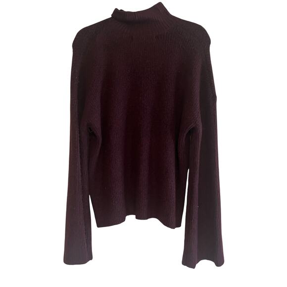French Connection Knit Turtleneck Sweater Burgundy Size Small - Picture 2 of 7
